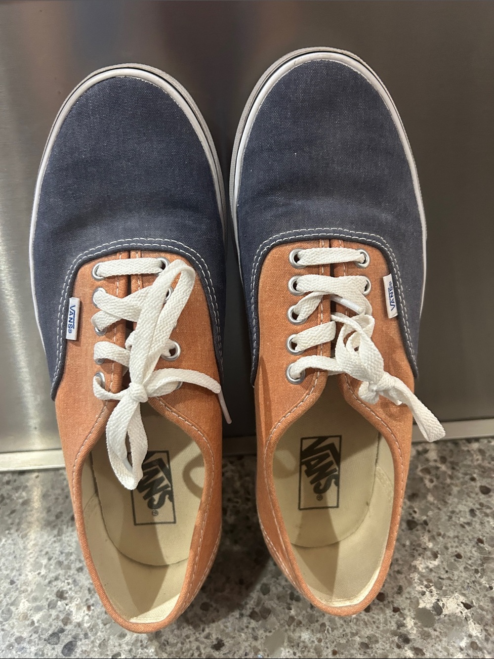 Vans Two-Tone Canvas Sneakers - Navy & Rust